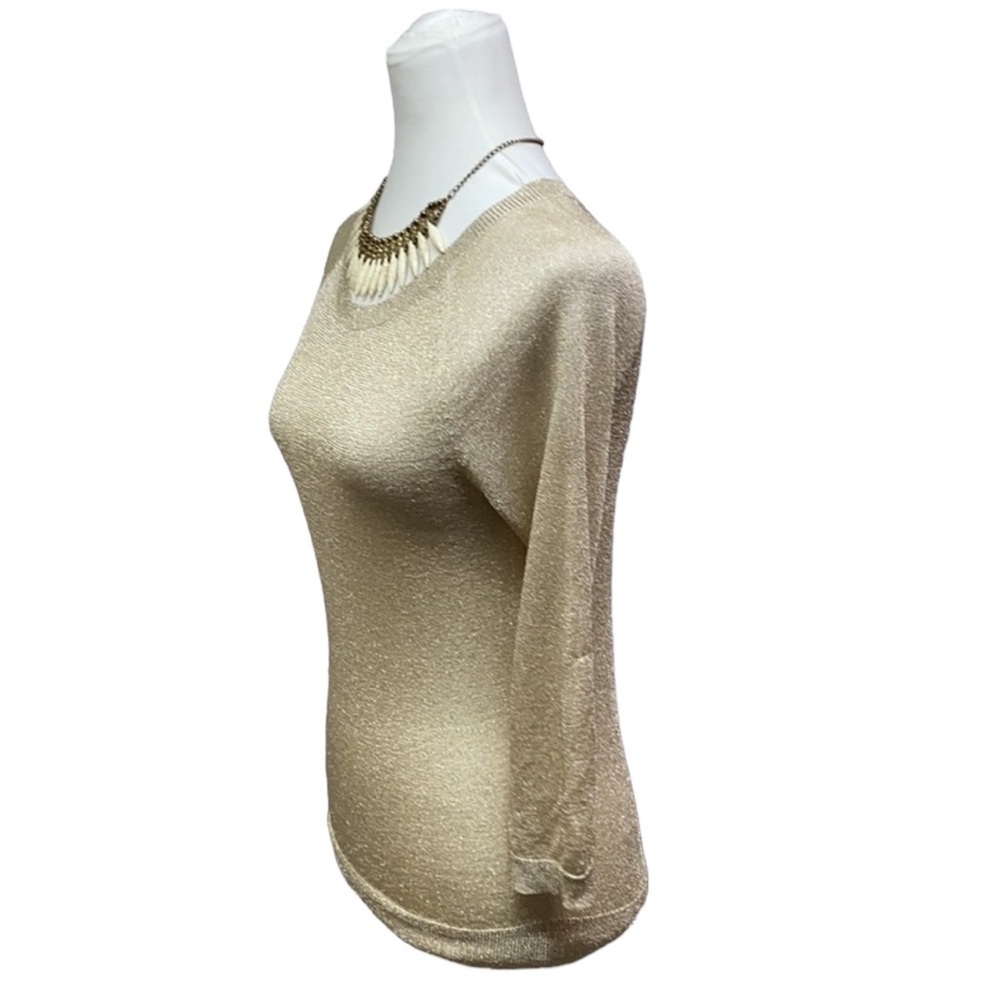 Halogen Tan Gold Sparkling Blouse - Picture 3 of 7